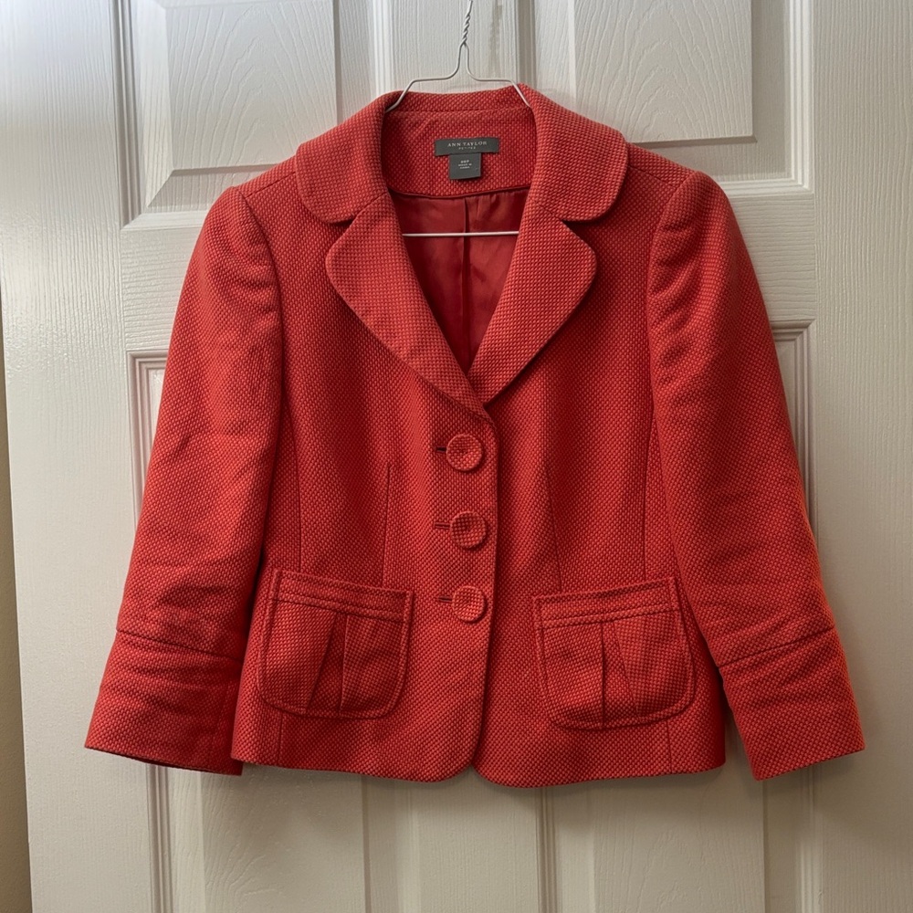 Ann Taylor coral Button-Up Blazer